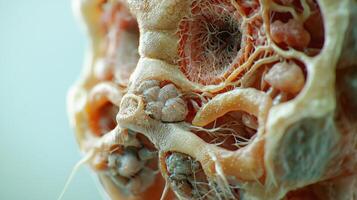 A close up of a human head with a lot of hair photo