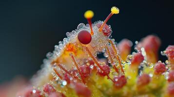 A close up of a bug with water droplets on it photo