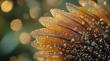 A close up of a flower with water droplets photo