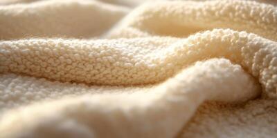 Cozy boucle fabric adds warmth under soft lighting photo
