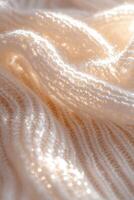 Soft boucle fabric with delicate texture and sheen on display photo
