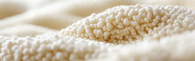 Detailed view of soft boucle fabric showcasing its unique texture photo
