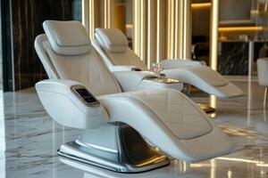 A massage chair in a modern hotel room photo