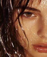 Relaxing head spa treatment with glistening hair and skin photo