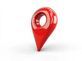 Red location pin symbolizing navigation and mapping services photo