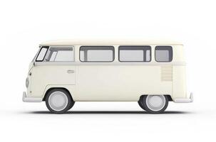 Classic vintage van parked in a bright studio setting photo