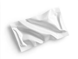 Crumpled white packaging on a clean surface in bright light photo