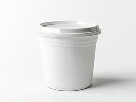 Simple white container with lid for storage or packaging use photo