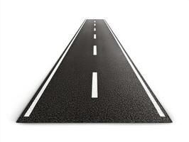 Long empty road stretching into the distance under bright sunlight photo