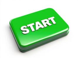 Bright green button labeled Start for initiating an action photo