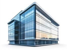 Modern glass office building showcasing contemporary architecture photo