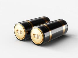 Two batteries isolated on white background photo