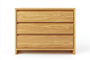 Simple wooden dresser with three drawers in natural finish photo