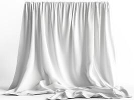 White fabric draped elegantly on a minimalistic backdrop photo