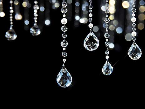 espumoso cristal gotas colgando en elegante monitor foto