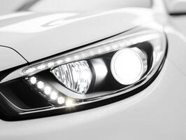 Modern car headlight showcasing advanced design and technology photo