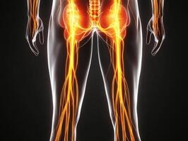 Nervous system visualization focusing on pelvic nerves photo