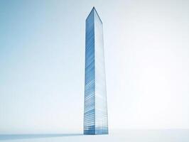 Towering glass structure stands prominently against a clear sky photo
