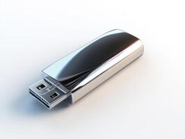 USB drive designed with a sleek metallic finish and modern style photo