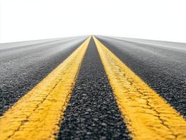Long stretch of empty highway under a clear sky in daylight photo
