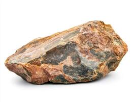 Colorful mineral rock displayed on a white background photo