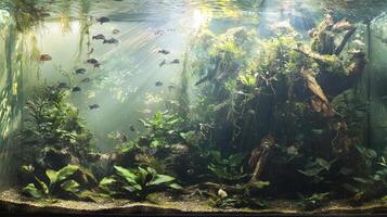 Aquarium with plants and fish in it photo