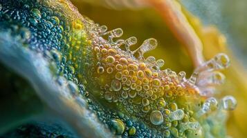 Water droplets on a colorful surface photo