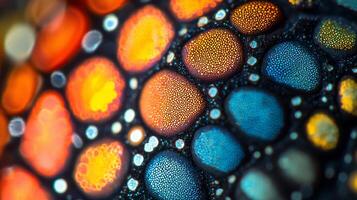 A close up of a colorful pattern on a surface photo
