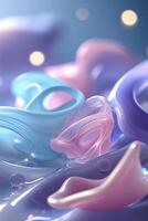 Colorful abstract shapes blend together in a captivating display of smooth textures and soft hues photo