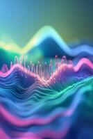 Colorful wave patterns created by sound frequencies in a digital landscape design photo