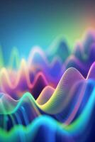 Wave patterns display vibrant colors and smooth gradients in an abstract digital artwork created for a modern aesthetic photo
