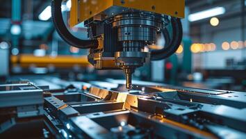 Precision machining with advanced technology in a modern manufacturing facility during daytime operations photo