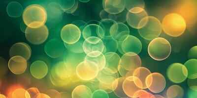 Colorful bokeh lighting creates a delightful atmosphere in a peaceful setting during evening hours photo