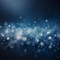 Sparkling blue particles create a magical atmosphere in a soft glow during evening events photo
