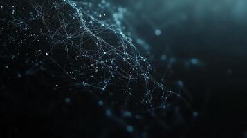 Connecting network of lines and dots creating a digital visual representation of data and technology photo