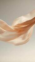 Flowing silk fabric swaying gracefully in soft light with a neutral background photo