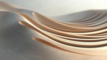 Wooden wave patterns create an elegant texture in soft light showcasing craftsmanship and design photo