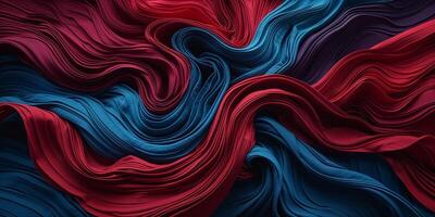 Colorful wave of fabric folds showcasing intricate textures and patterns in vibrant hues photo