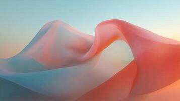 Colorful fabric waves create a serene atmosphere at sunset, showcasing flowing colors in soft light photo