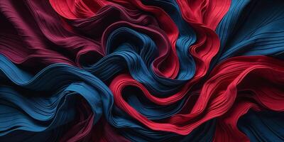 Colorful folds of red and blue fabric create a stunning visual texture that captivates the eye in this abstract arrangement photo