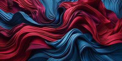Vibrant folds of fabric create dynamic texture and movement in a rich blend of red and blue colors photo