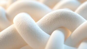 Intricate white texture formed by intertwined strands creating a visually striking pattern on a soft background photo