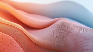 Soft fabric draping in gentle waves showcasing pastel colors during a serene afternoon light photo