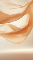 Soft flowing fabric against a neutral background showcasing elegant texture and movement photo