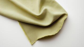 Soft green fabric draped elegantly on a light background, showcasing its texture and color nuances photo