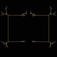 A frame with middle ages style that used for text decorations, golden frame with black background, suitable for invitation card and business card and print materials, good for for social media posts vector