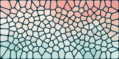 A mosaic pattern with irregular polygonal shapes, featuring a gradient from soft pink to light blue, creating a modern, abstract aesthetic. vector