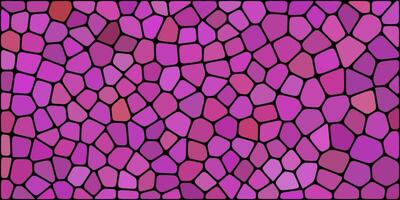 A vibrant mosaic pattern with irregular, interconnected purple and pink tiles outlined in black, creating a stained glass effect. vector