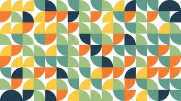 Geometric Bauhuas Pattern Background, Colorful, Green, Blue, Orange, Geometric Pattern Seamless, Modern Pattern Texture, Vintage Colors vector