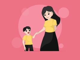 Adorable and Wholesome Illustration of a Parent and Child Sharing a Loving Connection vector
